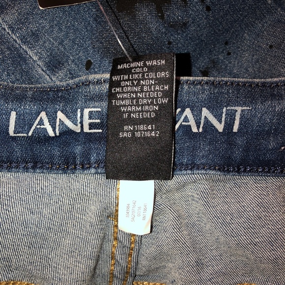 🎉7xHP🎉 LANE BRYANT Low Rise Boyfriend Jeans Paint Distressed Stretch 18 NWT! - Picture 16 of 16